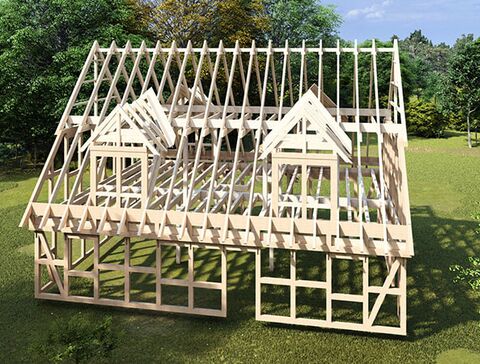 Fachwerkhaus CAD Planung zur Viualisierung und für den Abbund - 2