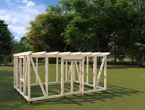 Gartenhaus CAD Planung zur Viualisierung und für den Abbund - 1