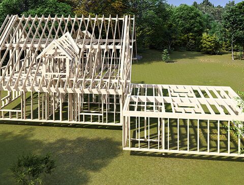 Holzrahmenbau CAD Planung zur Viualisierung und für den Abbund - 2