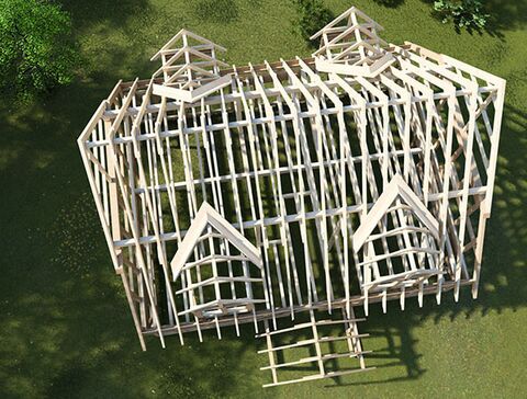 Fachwerkhaus CAD Planung zur Viualisierung und für den Abbund - 4