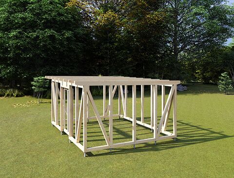 Gartenhaus CAD Planung zur Viualisierung und für den Abbund - 2