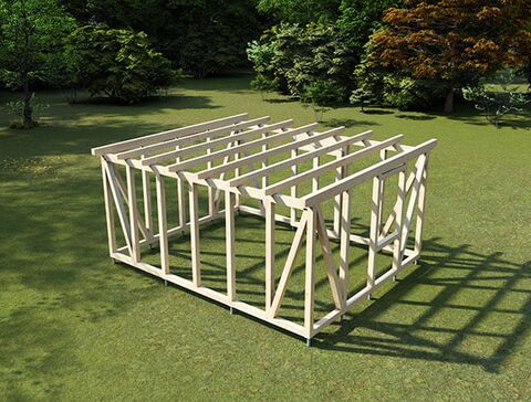 Gartenhaus CAD Planung zur Viualisierung und für den Abbund - 3