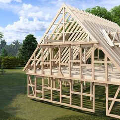 Fachwerkhaus CAD Planung zur Viualisierung und für den Abbund - 1